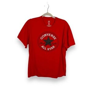 MEDIUM CONVERSE MENS RED TEE SHORT SLEEVE COTTON ATHLETIC ATHLEISURE SKATE